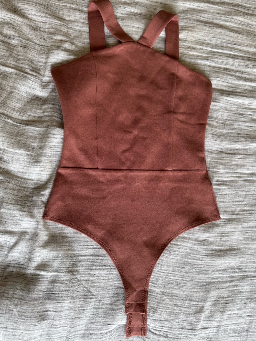 Dusty Rose Double Strap Square Neck Bodysuit Women’s S/M